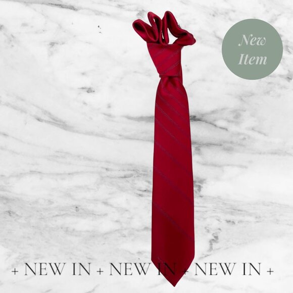 Oscar De La Renta Red Striped Silk Tie Mens Classic Formal Accessory 58" Long - Picture 13 of 14